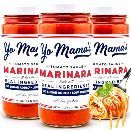 Yo Mama's Foods Keto Marinara Pasta Sauce, 3-Pack of 12.5 oz Jars