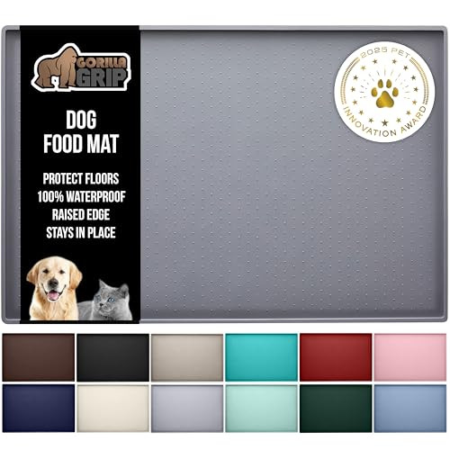 Gorilla Grip 18.5"x11.5" Waterproof Raised Edge Silicone Pet Feeding Mat