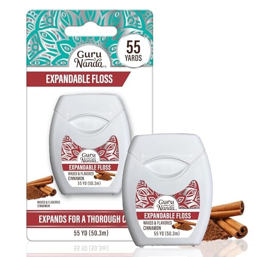 GuruNanda 55-Yard Expandable Waxed Dental Floss Cinnamon Deal