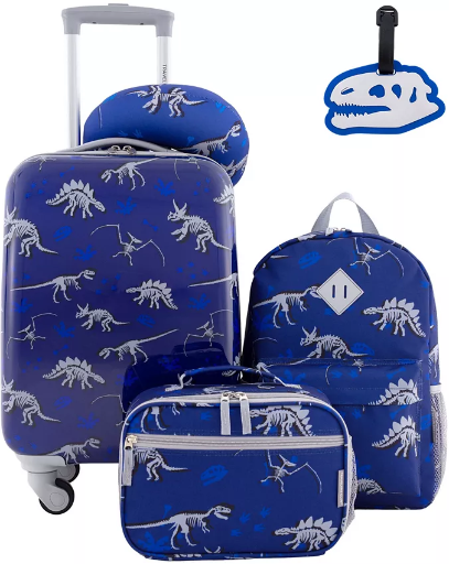 Travelers Club Kids' Hardside Carry-On Spinner Luggage Set 5-Piece Deal