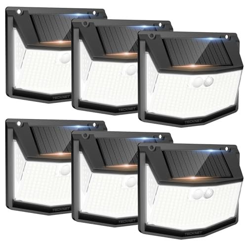 TECKNET 248 LED Motion Sensor Solar Lights 6-Pack
