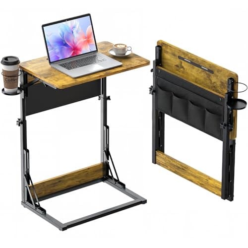 HUANUO Adjustable TV Tray Table with Cup Holder Deal
