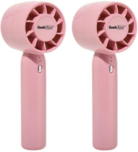 Geek Aire Mini Sparkle Rechargeable Handheld Fans 2-Pack