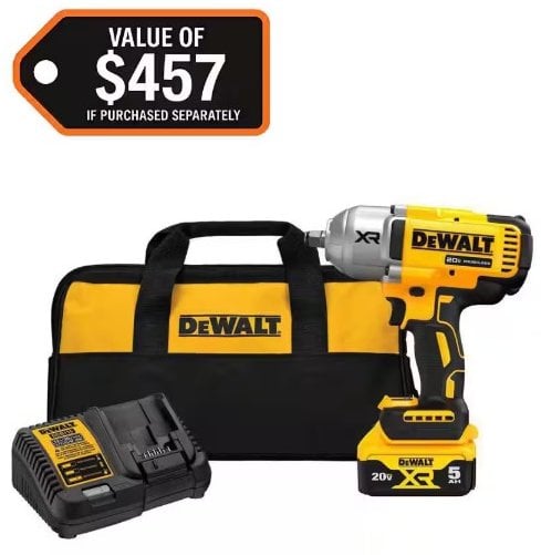 DEWALT 20V MAX Lithium-Ion Cordless 1/2 in. Impact Wrench Kit Deal