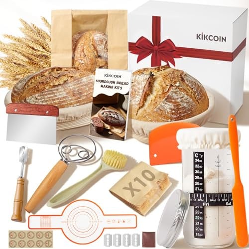 13 PCS Sourdough Starter Kit with Round & Oval Banneton Deal