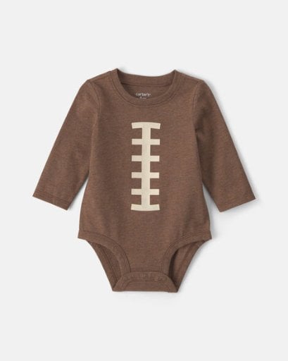 Baby Boy Football Long-Sleeve Graphic Bodysuit