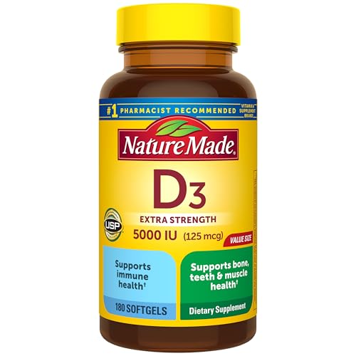 Nature Made Vitamin D3 125 mcg 5000 IU Softgels 180-Ct Deal