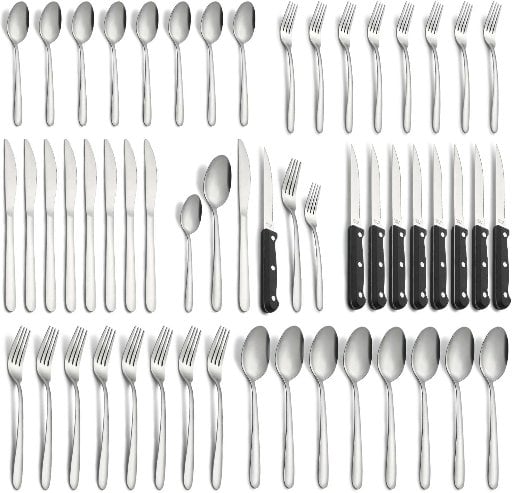 Bestdin 48-Piece Silverware Set Service for 8 with Steak Knives