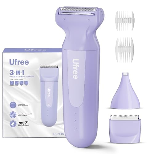 Ufree Women's IPX7 Waterproof 3-in-1 Bikini Trimmer