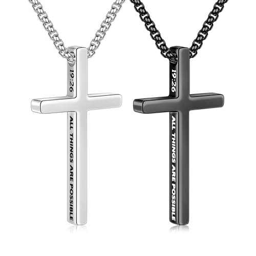 Ursteel Cross Necklace 2-Pcs