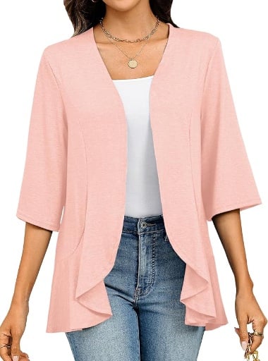 Totatuit 3/4 Sleeve Lightweight Cardigan 