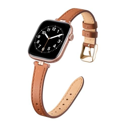 STIROLL Thin Leather Band Compatible with Apple Watch Bands