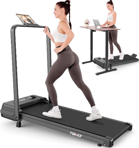 FUNMILY Walking Pad Folding Treadmill with 12%/15% & Handle Bar