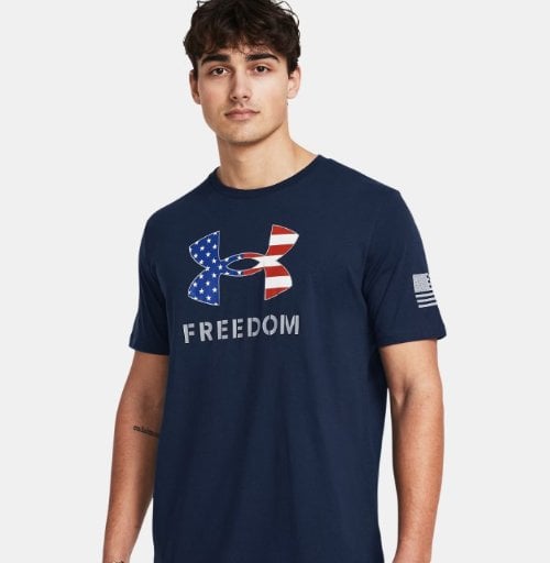 Under Armor Freedom Logo Men's Short Sleeve T-Shirt (Small) Deal