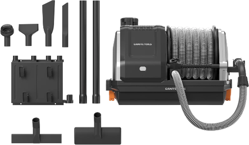 Giraffe Tools Wall-Mounted Wet/Dry Vacuum Cleaner w/ 30' Retractable Hose
