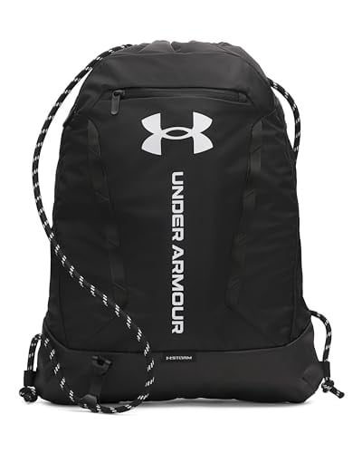 Under Armour Unisex Hustle Sackpack, (001) Black/Black/White, One Size Fits Most Deal