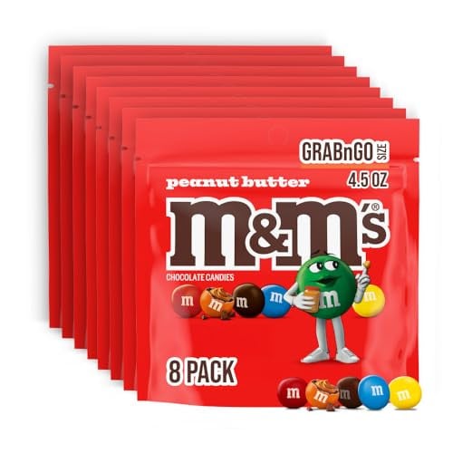 8-Pack 4.5-Ounce M&M's Peanut Butter Milk Chocolate Candy Resealable Bag Deal