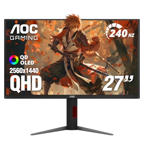 AOC 27" QHD 240Hz QD OLED NVIDIA G-SYNC Compatible Gaming Monitor