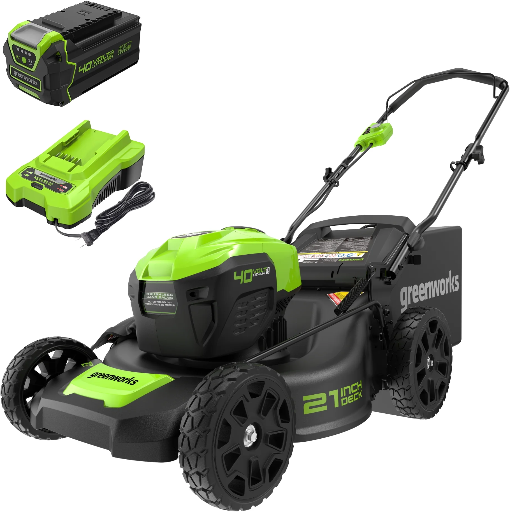 Greenworks 21" 40V Brushless Push Lawn Mower w/ 5.0Ah Battery & Charger