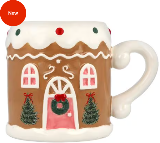 Gingerbread House or Man 14.2 oz Ceramic Coffee Mugs