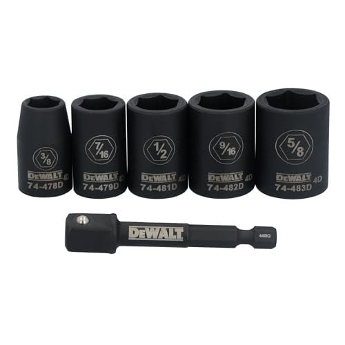 DEWALT 3/8 Drive Impact Standard SAE Socket Set 6-Piece