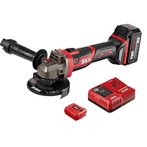 SKIL PWR CORE 20 Brushless 20V 4-1/2-Inch Angle Grinder Kit with 5.0Ah Battery