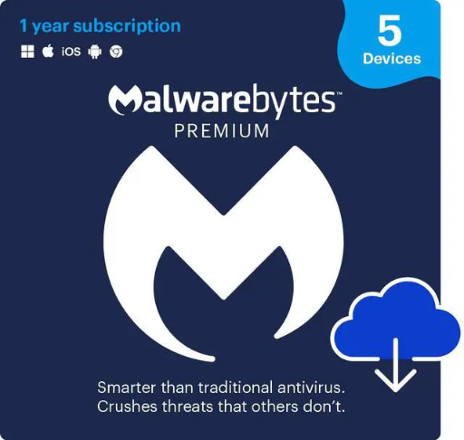 Malwarebytes Premium Security - 5 Devices / 1 Year Deal