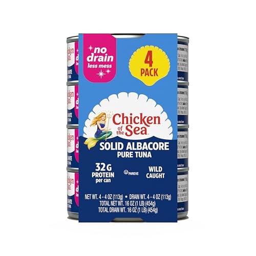4-Pack 4-Oz Chicken of the Sea Solid White Pure Albacore Tuna