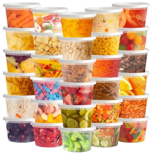 TashiBox 50-Count 16-Oz Food Storage Deli Meal Prep Containers w/ Lids