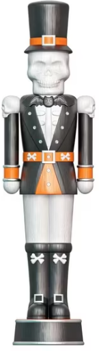 Way To Celebrate Giant Animated Skeleton Nutcracker 72-Inch Tall Black and Orange Halloween Decoration