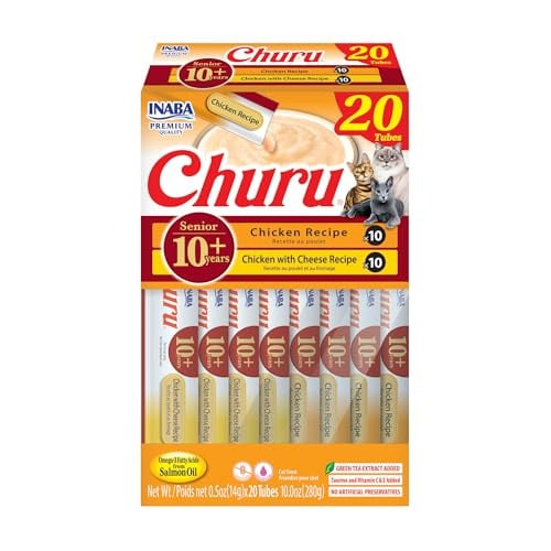 INABA Churu for Senior 10+ Creamy Lickable Cat Treats 20-Pack 0.5-Oz Deal
