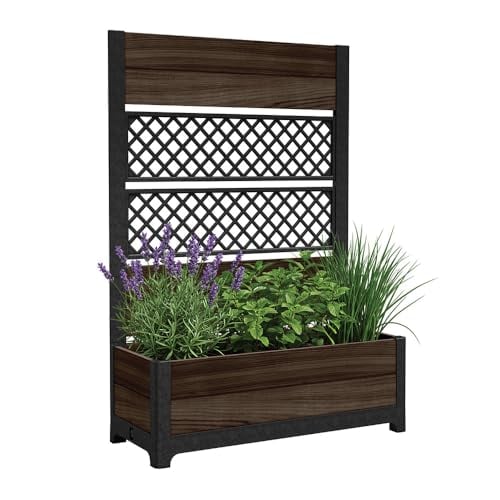 Keter Outdoor Planter Box with Privacy Screen and Trellis 26 Gallon Deal