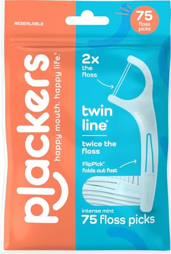 Plackers Twin-Line Dental Floss Picks 75ct Deal