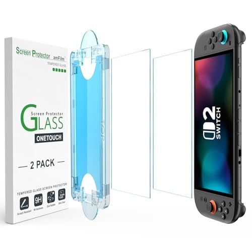 AmFilm Tempered Glass Screen Protectors for Nintendo Switch