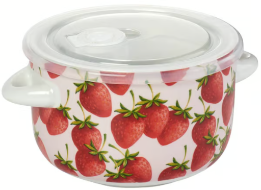 Home Essentials 25oz Strawberries 2-Handle Bowl with Lid Deal