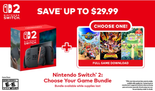 Nintendo Switch 2 Choose Your Game Bundle Deal