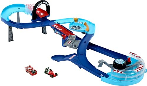 Disney & Pixar Cars GRC Jumping Raceway Playset w/ 2 Toy Cars