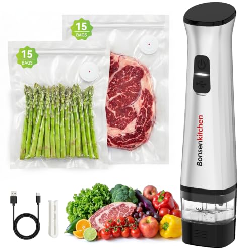 Bonsenkitchen Handheld Vacuum Sealer with 30 Reusable Bags Deal