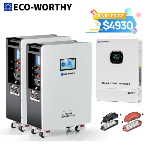 ECO-WORTHY Home Backup Power 28KWh 48V 280Ah Battery + 10kW 48V Off-grid Inverter