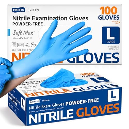 Supmedic Nitrile Disposable Gloves Powder-Free Latex-Free 100 Count Deal