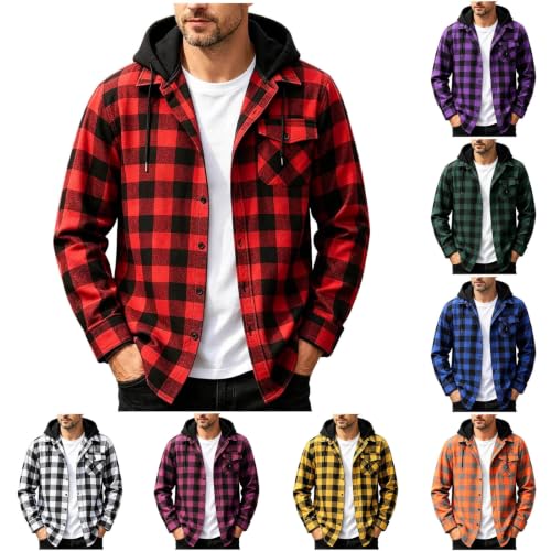 Mens Flannel Hoodie Shirts  Deal