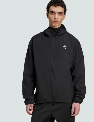 Adidas Men's Trefoil Essentials Woven Jacket (Black)