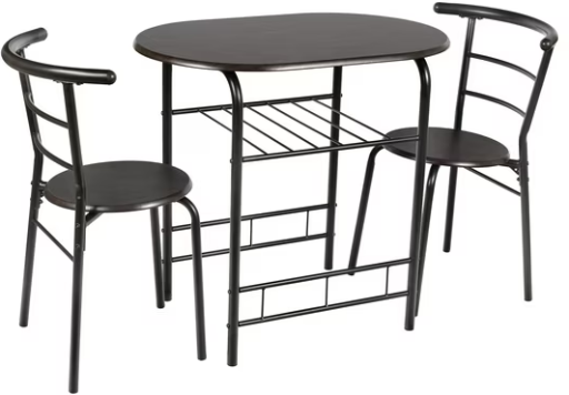 Mainstays 3 Piece Metal and Wood Dining Set Deal