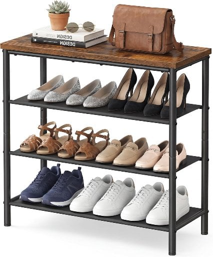 SONGMICS HOME 4-Tier Shoe Rack 12 x 29.7 x 28.2 Inches Deal