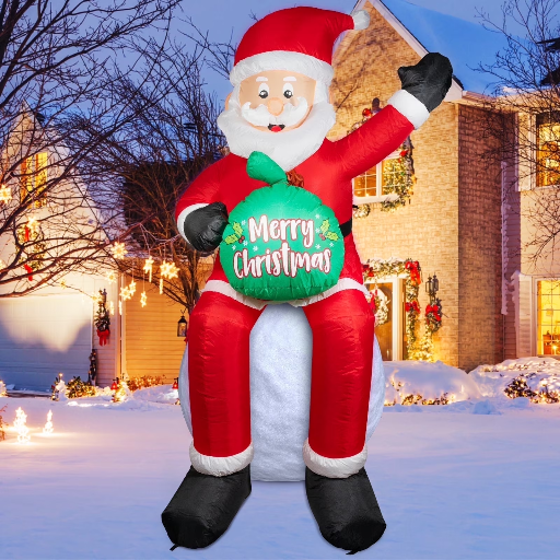 6ft Christmas Inflatable Santa Claus Outdoor Yard Decor