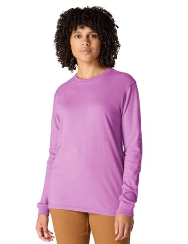 Carhartt Women's Loose Fit Heavyweight Long-Sleeve Logo Sleeve Graphic T-Shirt, Cherry Bloom, Medium