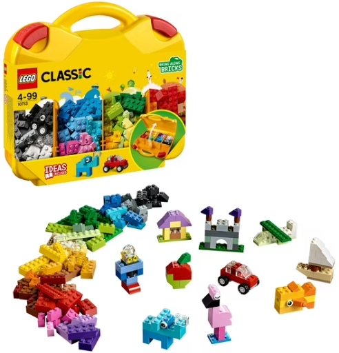 LEGO Classic Creative Suitcase with Sorting Storage Organizer Case
