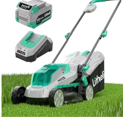 Litheli 20V 13" Cordless Brushless Motor Lawn Mower w/ 4.0Ah Battery & Charger