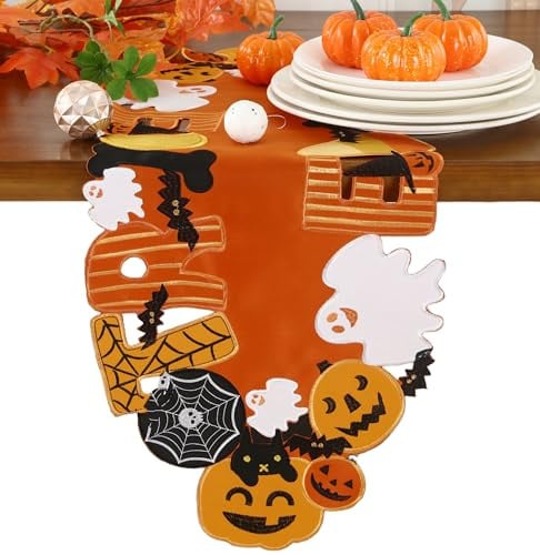 Fall Thanksgiving Holiday Halloween Table Runner 13"x36"