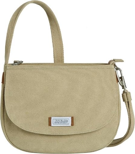 Travelon Anti-Theft Heritage Saddle Crossbody Bag (Natural)